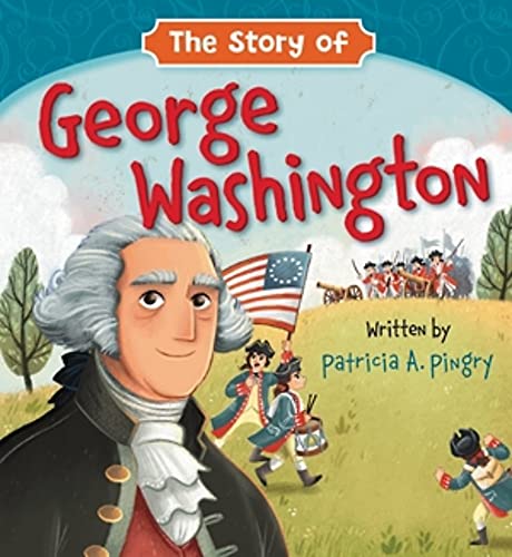 Book cover depicting George Washington with soldiers and an American flag.
