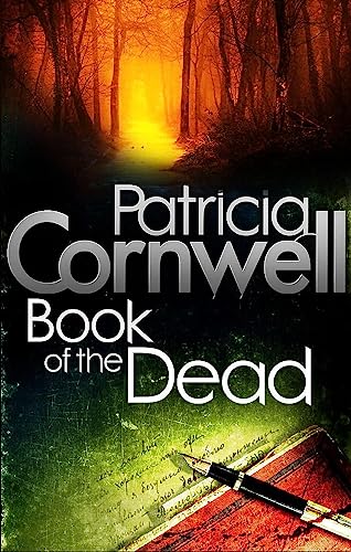Book cover: "Book of the Dead" by Patricia Cornwell, dark forest scene.