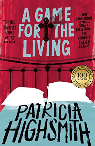 Book cover featuring a red background, a black iron bed, and a black cross.