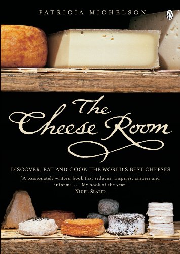 Book cover featuring various cheeses and elegant white script title.