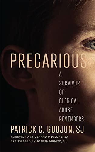 Book cover featuring a close-up of a man’s face and the title “Precarious.”