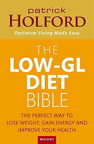 Book cover: "The Low-GL Diet Bible" by Patrick Holford, orange and white.