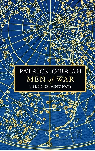 Book cover: “Men-of-War” by Patrick O’Brian, with nautical chart background.
