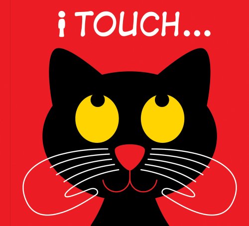 Red background with a stylized black cat face and white whiskers.