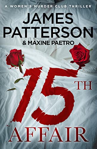 Book cover: red number "15", roses, and white bedding with red splatters.