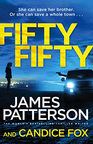 Book cover: woman with a gun, car headlights, and city lights.