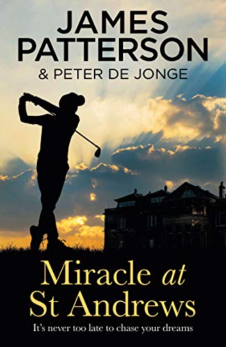 Book cover: Silhouette golfer against a sunset and building backdrop.