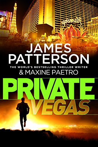 Book cover for "Private Vegas" with a silhouetted figure and city lights.