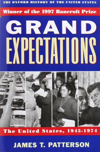 Book cover titled Grand Expectations featuring a collage of mid-century American historical photographs.