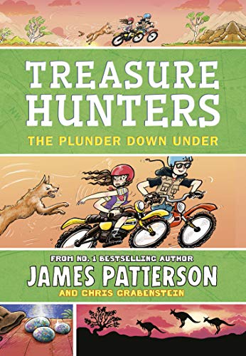 Book cover: children on dirt bikes, dog, Australian landscape.