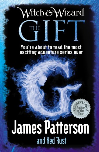 Book cover for "Witch & Wizard: The Gift" featuring a swirling, ghostly figure.