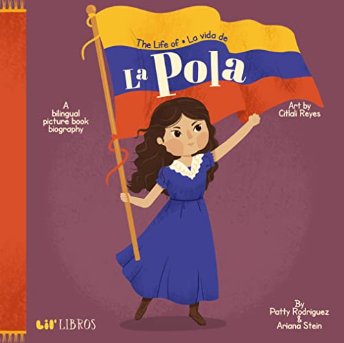 Book cover featuring a young woman holding a Colombian flag.