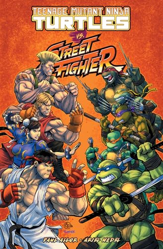 Comic book cover featuring Teenage Mutant Ninja Turtles and Street Fighter characters.
