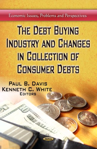Book cover: “The Debt Buying Industry” with money and a wallet image.