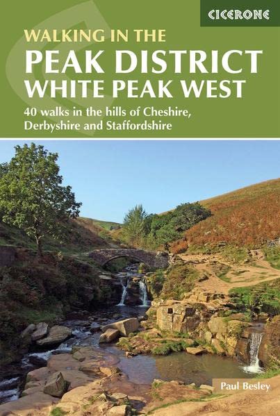 Book cover featuring a stone bridge over a waterfall in the Peak District.
