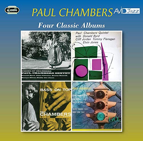 CD cover featuring four classic Paul Chambers jazz album artworks on a blue background.