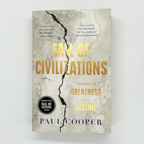 Book with dark cover featuring cityscape or ruins, possibly with a historical or ancient theme.