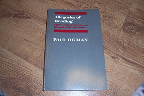 Gray book cover titled "Allegories of Reading" by Paul De Man.