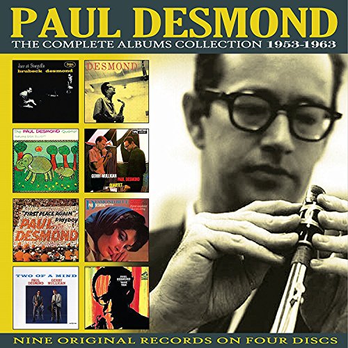 CD cover for Paul Desmond’s albums collection, 1953-1963, with portrait.