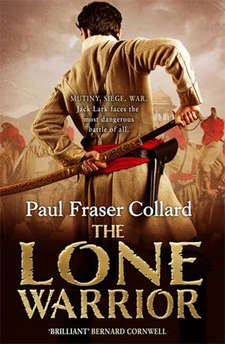 Book cover: man with sword, facing soldiers, titled "The Lone Warrior".