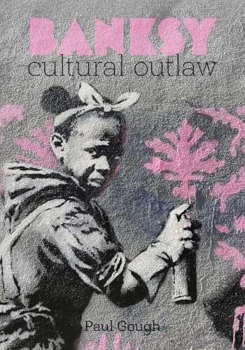 Book cover featuring a black and white stencil of a girl spraying pink paint.