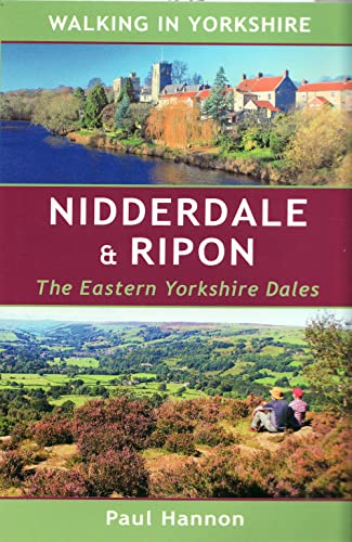 Book cover: Nidderdale & Ripon, Yorkshire Dales walking guide with landscape views.