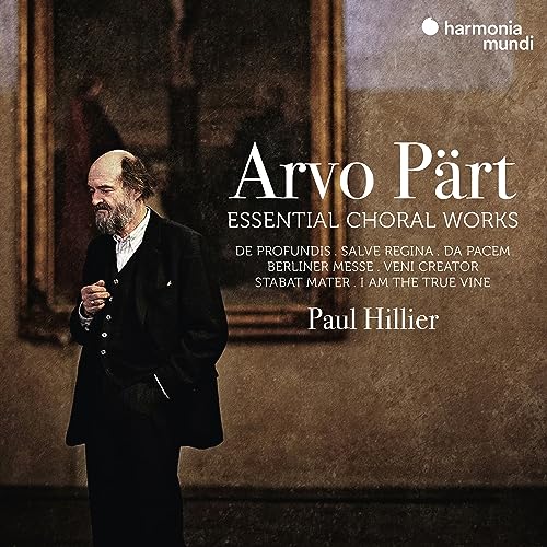 CD cover featuring a portrait of composer Arvo Pärt in front of a painting.