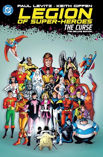 Cover of “Legion of Super-Heroes: The Curse” featuring a large group of superheroes.