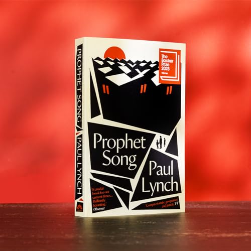 Book cover: "Prophet Song" by Paul Lynch, with abstract mountain design.