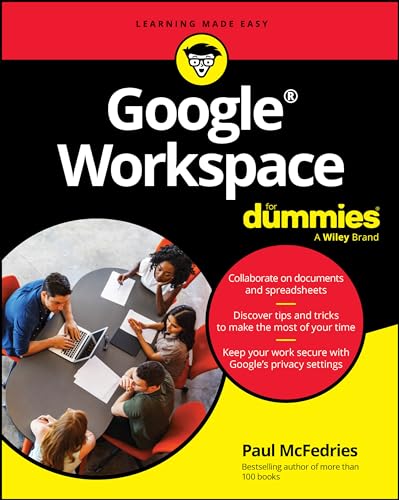 Book cover for "Google Workspace For Dummies" with people at a table.