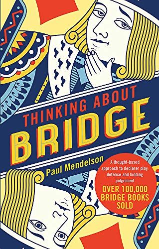 Book cover featuring stylized playing card faces and the title Thinking About Bridge.