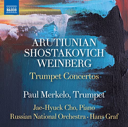 CD cover featuring abstract blue painting, text listing composers and performers.