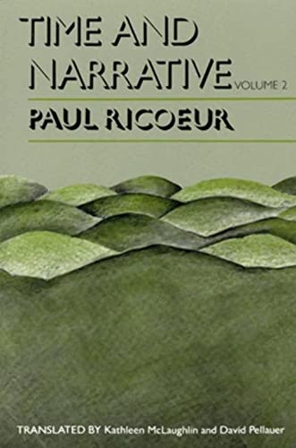 Book cover: "Time and Narrative, Volume 2" by Paul Ricoeur, green design.