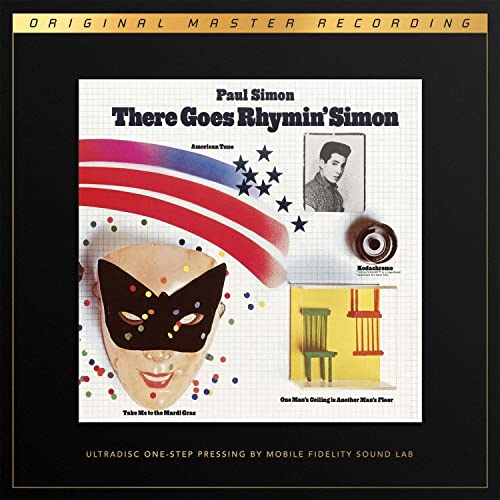 Paul Simon’s “There Goes Rhymin’ Simon” vinyl record cover with colorful imagery.