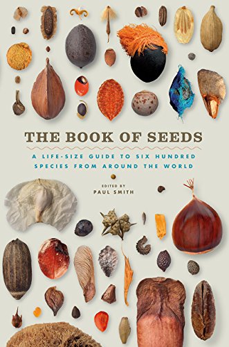 Book cover displaying various life-size seeds against a light background.