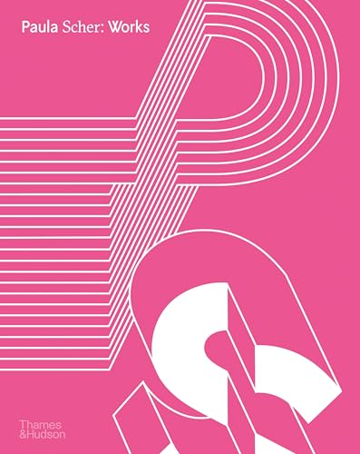 Book cover for “Paula Scher: Works” with pink and white graphic design.