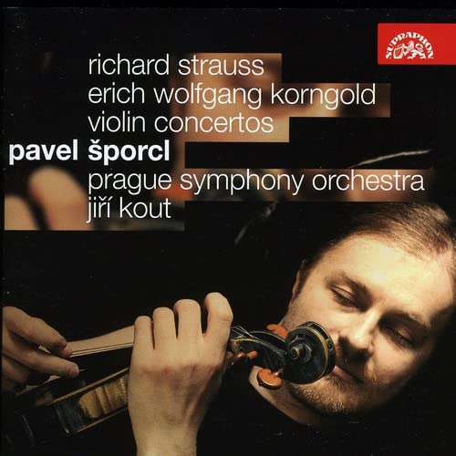 CD cover showing a violinist playing, with text listing composers and orchestra.