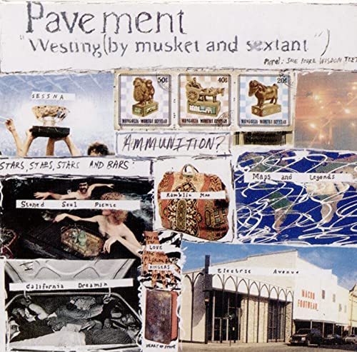 Pavementās āWestingā vinyl album cover: a collage of images and text.