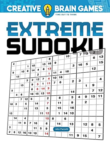 Book cover for "Extreme Sudoku" featuring a partially filled puzzle grid.