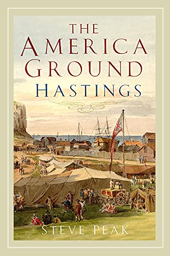 Book cover depicting a historical coastal town scene with tents and ships.
