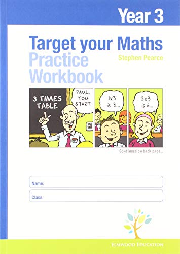 Workbook with maths exercises for year 3 students, colourful illustrations and text.