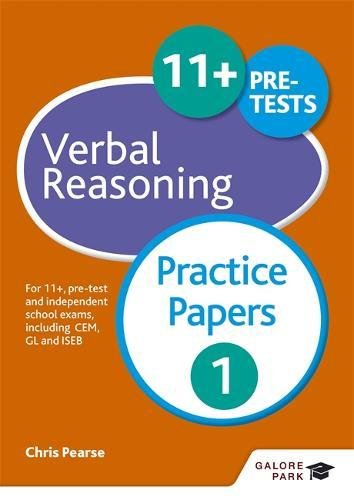 Book cover for “11+ Verbal Reasoning Practice Papers 1” by Chris Pearse.