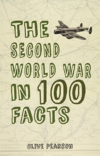 Book cover: "The Second World War in 100 Facts" with a vintage airplane.