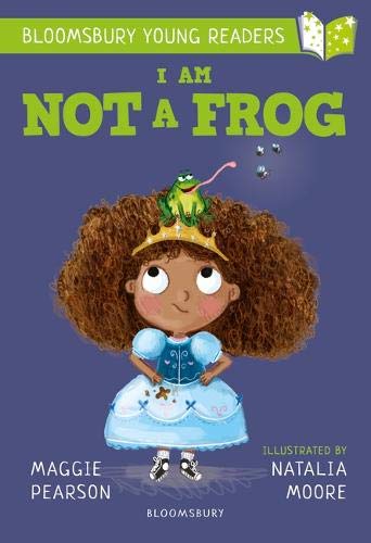 Book cover: a girl with curly hair and a frog on her head.
