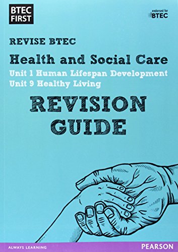 BTEC Health & Social Care Revision Guide cover with hands illustration.
