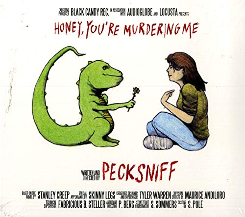 CD cover: cartoon dinosaur offering a flower to a kneeling woman.