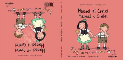 Book cover depicting Hansel and Gretel holding hands with sweets below.