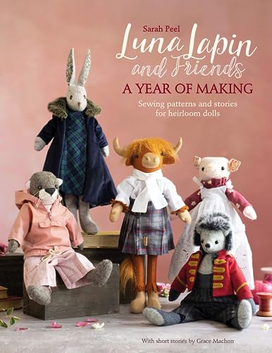 Cover of “Luna Lapin and Friends” book featuring handmade cloth dolls.