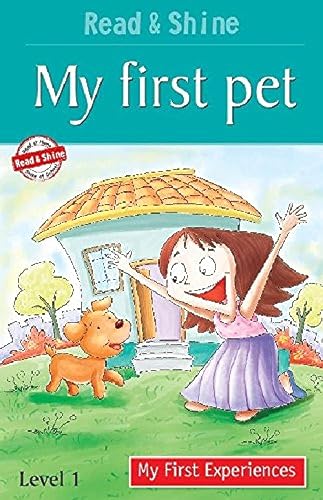 Book cover: girl with dog in front of a house, level 1.