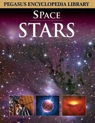 Book cover for “Stars” with a nebula background and planet images.